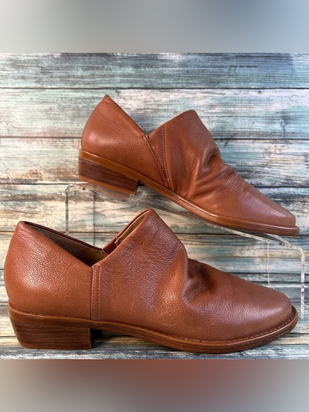 Brioso Omar Booties Womens Size 7M Brown Leather Slip On Comfort Dress Shootie